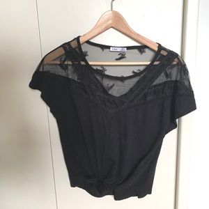 Dex Tie-Front Lace Top